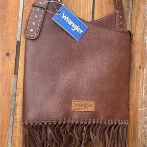 Nwt Wrangler Turquoise Concho Fringe Hobo Purse